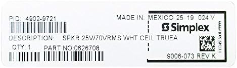 SIMPLEX 4902-9721 Speaker 25V / 70 VRMS Celing True Alert