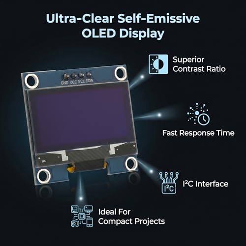 Image of Walfront 1.3 Inch 128X64 IIC I2C SPI Serial OLED Display Module White Text Color for MP3 Function Cellphone Smart Health Device
