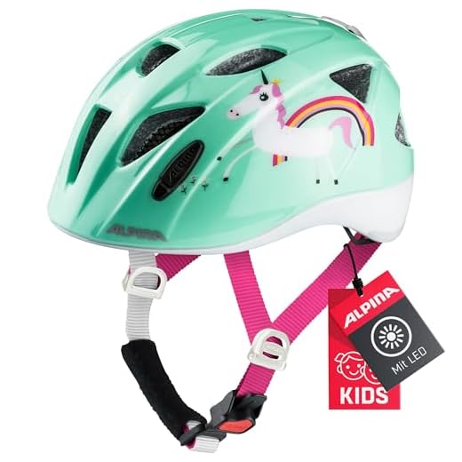 meteor® Kinderfahrradhelm Sicherer Fahrradhelm Kinder-Helm rollerhelm Jungen kinderfahrradhelm für Mountainbike Inliner skaterhelm BMX fahradhelm Scooter Kinder Bike Helmet 9 ALPINA Unisex - Kinder, XIMO FLASH Fahrradhelm, mint unicorn gloss, 47-51 cm