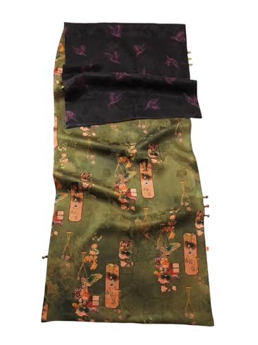 Écharpe papillon en soie de mûrier vert XL, le cadeau idéal pour femme