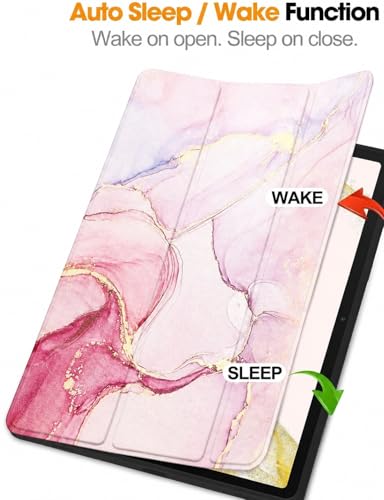 Image of ProElite Cover for Lenovo Idea tab Pro 2nd Gen 13 inch 2026 case Cover [with Pen Holder], Soft Flexible Flip Case Cover for Idea tab Pro 2nd Gen 13 inch 2026 [Recoil Series] - Marble Pink