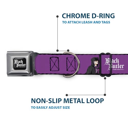 Collier pour chien violet noir Crunchyroll ajustable de 24 à 33 cm - 6