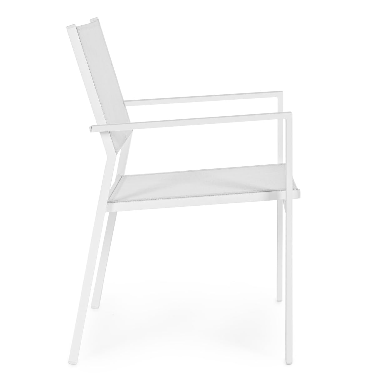 Yellowshop - HILL Set 6 sedie da giardino esterni con braccioli struttura in alluminio e textilene Antracite, Bianco o Coffee (Bianco)