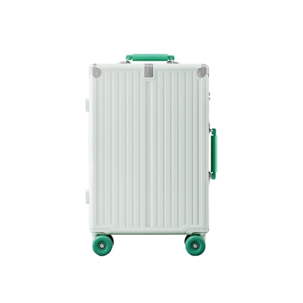 Valigia Valigia Semplice A Contrasto con Ruote Universali E Maniglia in Pelle Bagaglio a Mano(Grün,22inch)