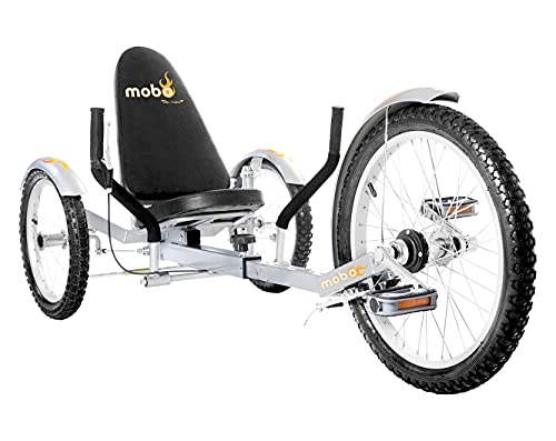 Mobo Triton Pro Adult Tricycle. Recumbent Trike. Adaptive 3-Wheel Bike Men Women, Quicksilver,28 x 29 x 48 inches (61" Extended)