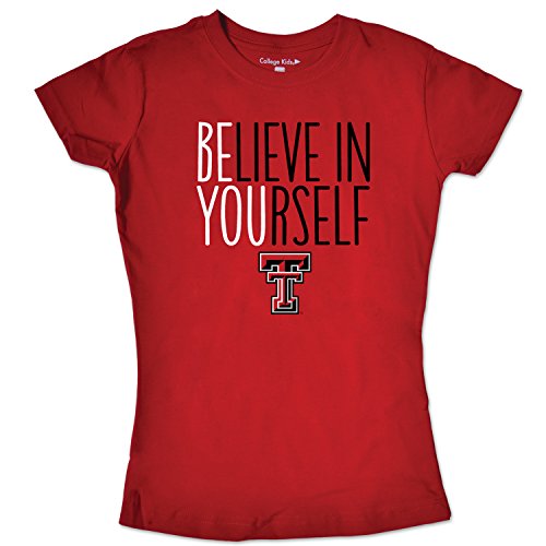 College Kids NCAA Texas Tech Red Raiders Girls Short Sleeve Tee, Size 10-12 Medium, Red
