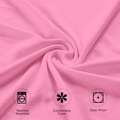 Image of Fixwal 4 Pack Spandex Cocktail Table Covers, 32x43 Inch Pink Fitted Stretch Highboy Round Cover Table Cloth for Party, Bar, Pub, Wedding, Banquet