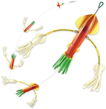 Flippy Floppy Thing Fishing Daisy Chain Tuna & Marlin Magnet by Squidnation (Rasta & Glow)