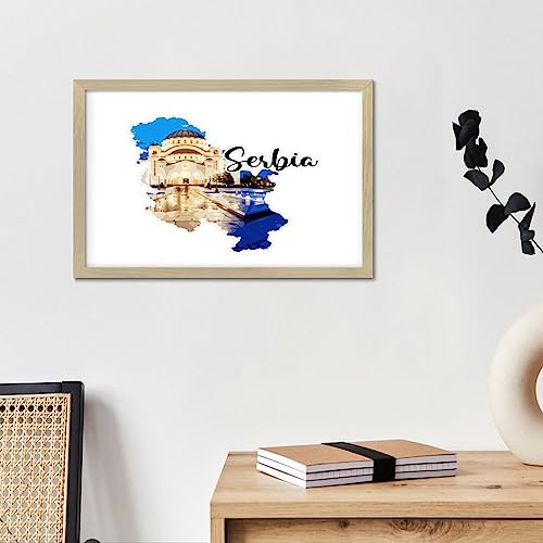 Panneau de table mural en bois rustique déco fenêtre multicolore 20x30 cm - 5