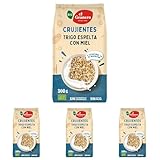 EL GRANERO INTEGRAL TRIGO ESPELTA HINCHADO CON MIEL BIO, 300 g (Paquete de 4)