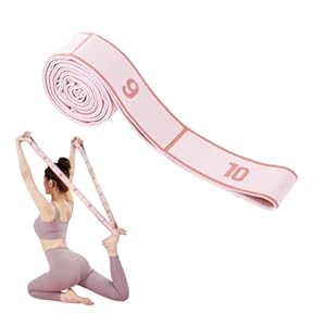 Bande Elastique Musculation, 10 Boucles Hautement Élastique, 11 Niveaux de Forces, Bande Elastique Pilates, Elastique Gym, Sangle Yoga, Strap Sport pour Entraînement Fitness Pilates Yoga
