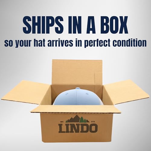 Image of LINDO Trucker Hat [ Great Outdoors Design ] for Men and Women: Mid Profile Cap with Breathable Mesh Back and Adjustable Snap
