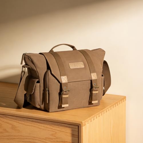 CADeN Camera Bag Case Canvas Compatible for Nikon, Canon, Sony DSLR/SLR Mirrorless Camera with Tripod Holder, Camera Shoulder Messenger Bag for Men/Women (1.0 Brown)