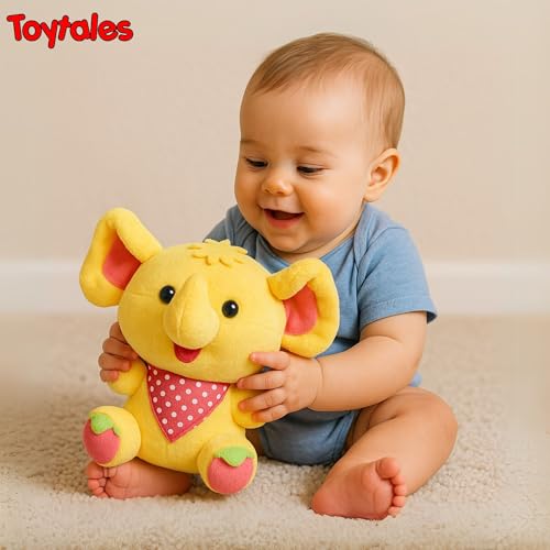 Image of TOYTALES Stuffed Flora Elephant Cute Hanging Plush Soft Toy for Girls & Boys | Stuffed Animal Soft Toy for Kids| Small Size Cute Plush Huggable Toy (Color May Vary)