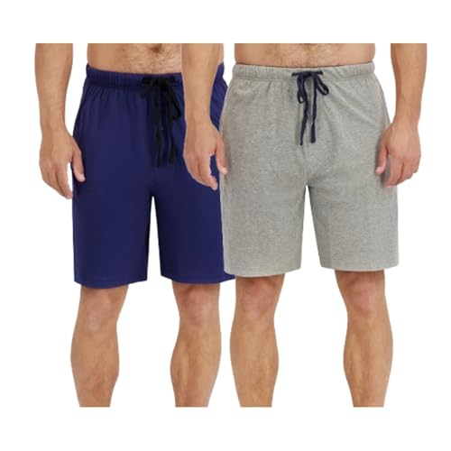 Hanes Men's Big and Tall Woven Cotton Pajama Sleep Shorts (Pack of 2)
