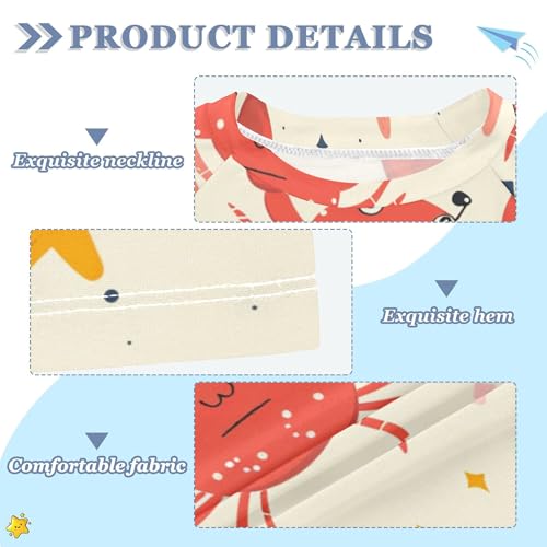 Orange Crab and Stars Bathing Suit Girls UV Protection Beach Tops Swimwear Beach Tops 3T3