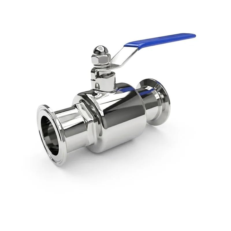 Válvula de bola sanitaria de triple abrazadera 304SS de 1/2" a 2" de puerto completo for alimentos y bebidas(45mm - Ferrule64)