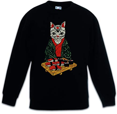 Sweat sushi lover cat pour enfant et ado de couleur noir
