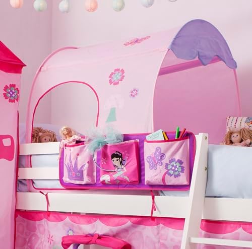Noa and Nani - Midsleeper Cabin Bed with Slide and Fairies Tent, Tunnel and Tower - (White)