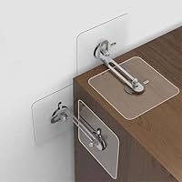 4Pcs Adhesive Furniture Wall Anchors Kit - No Drill Anti-Tip Safety Straps for Wardrobes, Bookcases, Cabinets & Dressers - Baby Proofing Device to Prevent Falling Furniture (Child & Pet Safety)