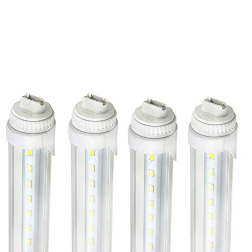 GreenSun LED Tube Light 6FT 30W, R17D 6ft LED Tube Light Fluorescent, 5500K White Color 100W Fluorescent Lamp Replacement Shop Lights, Replacement for F72T12/CW/HO, Clear Cover(4-Pack) by GreenSun - Used condition - US$76.72