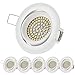 Produktbild Sweet Led Einbaustrahler flach LED Einbauspots aus Aluminium 230V Schwenkbar Rund 3,5W weiß matt 6er Pack LED Spot warmweiß 330lm 75mm Lochbohrung