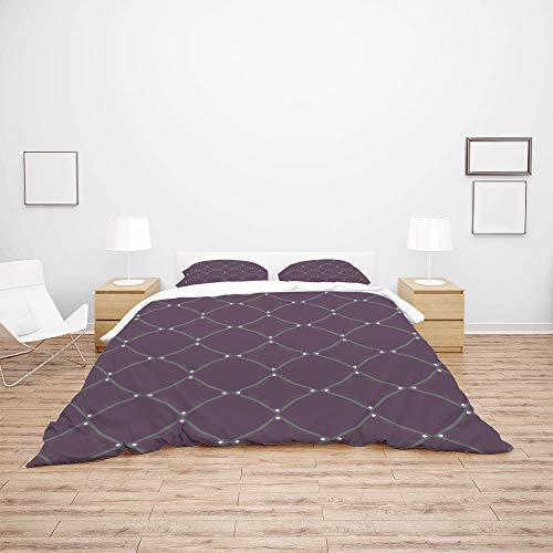 Parure de lit bleu géométrique en polyester doux CHEHONG - 4