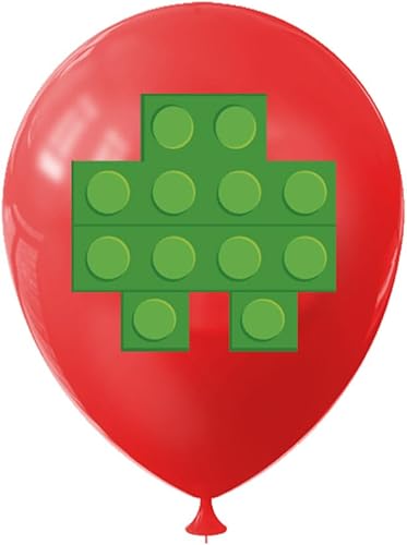 Miniatura 4 de 18 globos de bloques de construcción, látex, 12 pulgadas, rojo, amarillo, azul, verde, blanco, decoraciones de fiesta, suministros de cumpleaños