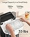 EUHOMY Nugget Ice Maker Countertop with Handle, Ready in 6 Mins, 35lbs Per Day, Removable Top Cover, Auto-Cleaning, Portable Sonic Ice Maker with Basket and Scoop, for Home/Party/RV/Camping