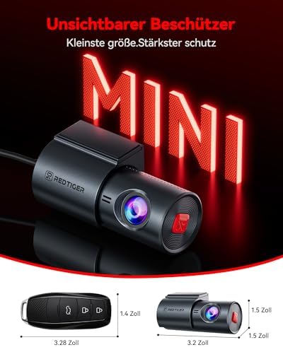 Bild 1 - REDTIGER 4K Dashcam Auto Vorne, Diebstahlschutz Dash cam mit Nachtsicht, WDR, Loop-Aufzeichnung, WiFi, Installation in Zwei Schritten, Inklusive 32GB-Karte, Unterstützt Max 256 GB,24H-Parkmodus(F11)