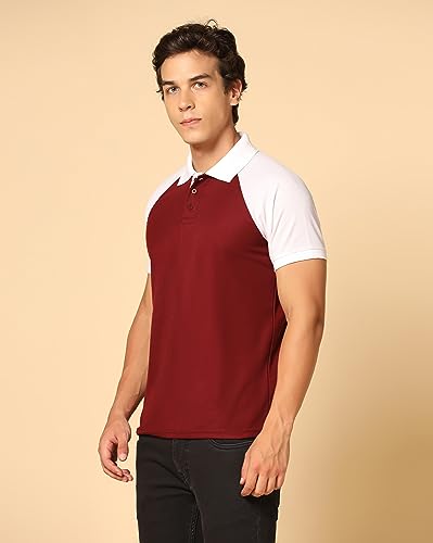 Image of INKKR Men's Solid Regular Fit T-Shirt ((FACTORY-A11)-(S)-Maroon FCT11 03