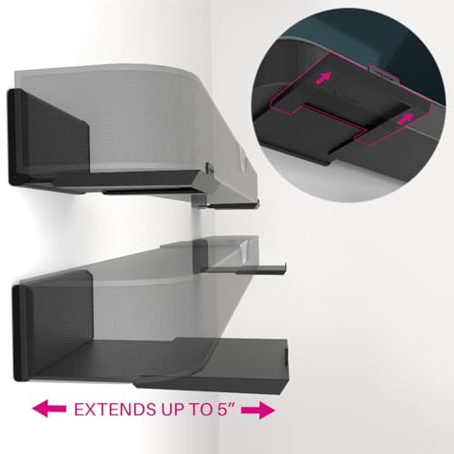 HangSmart TV Soundbar Mount NO Stud Easy Install, DIY Universal Sound Bar Wall Mount Bracket, Holds up to 50LBS, Multi-Purpose fits Most Soundbars, Include Hardware (Black, 1LB-50LB)