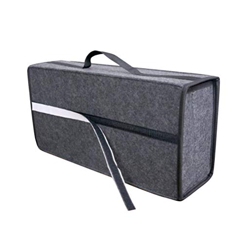 BESPORTBLE Car Trunk Storage Bag Felt Organiser Cargo Bag Compact Foldable Storage Bin Portable for Car Van (grey)