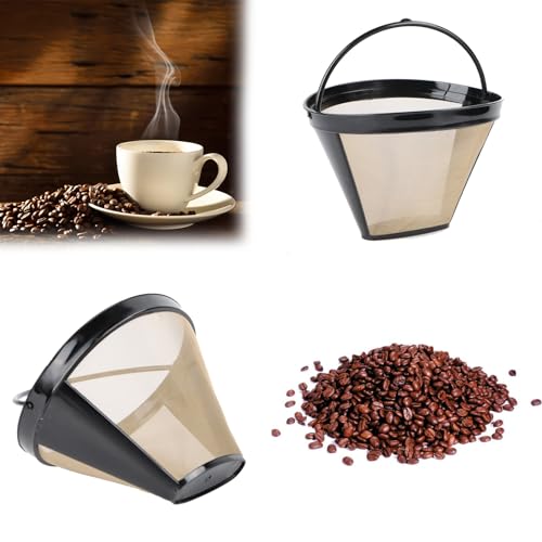 2 Pezzi Filtro Riutilizzabile per Caffè Permanente,Filtro Caffè Filtri Rete Caffè Fine Net con Maniglia, Filtro Universale Permanente per Macchine da Caffè americano