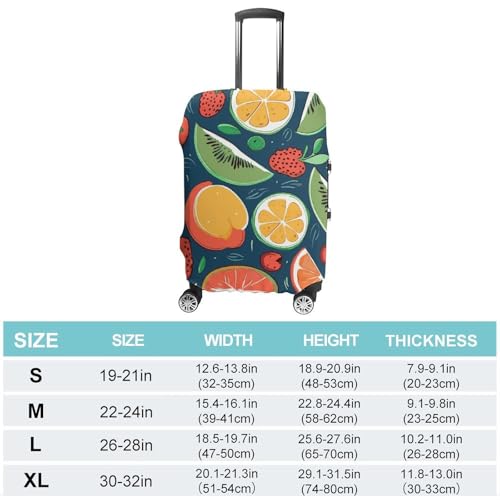 Fruits Pattern Elastic Luggage Cover Suitcase Protector for 19-32 Inch Suitcases | Universal Stretchable Travel Bag Cover | Anti-Scratch, Washable with Zipper Closure M2