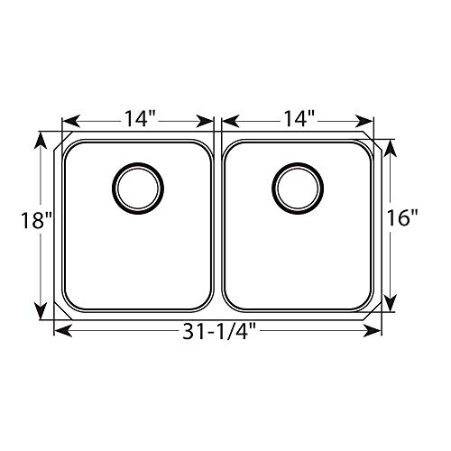 Moen G18211 1800 Series 18 Gauge Double Bowl Undermount Sink, Stainless Steel #TOP1
