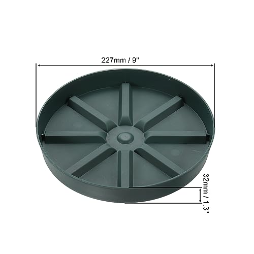 PATIKIL Plant Pot Saucers 9 Inch, 3 Pack Plastic Round Plant Pot Thicker Flower Drip Tray for Indoor Outdoor Green - Image 2