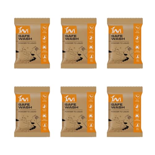 Image of JAVI Safe Wash | Powder to Liquid Handwash | Non-Toxic, Child Safe, Eco-Friendly, Plant-Based | Germ-Free Clean, Plastic-Free, Natural Scent Handwash | 6 Sachet = 3 Ltr