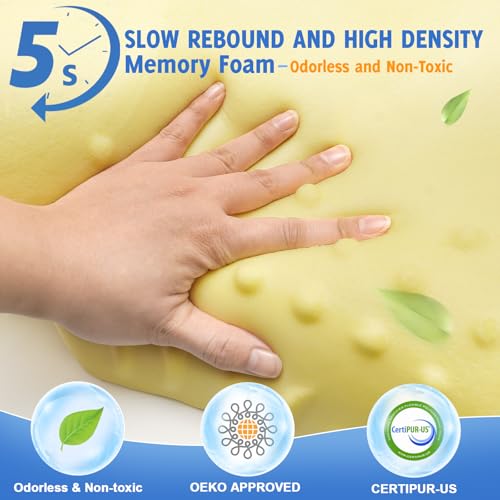 Cervical Neck Pillows with Memory Foam - Neck Pillows for Pain Relief Contour Memory Foam Pillows Ergonomic Neck Support - Adjustable Orthopedic Bed Pillows with Breathable Pillowcase for Sleeping - Image 3