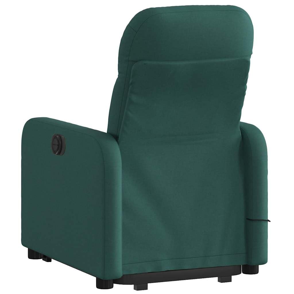 Elektrischer Personenaufzug mit Vibrationsmassage, elektrisch neigbar und unterstützt, Stoff dunkelgrün, 6-Punkt-Massage, bequem