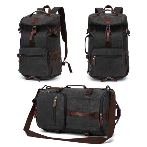 JYColofex gym duffel bag backpack wrestling bag with shoe compartment 4 kinds of back method waterproof sports walking laptop, C-black, Travel