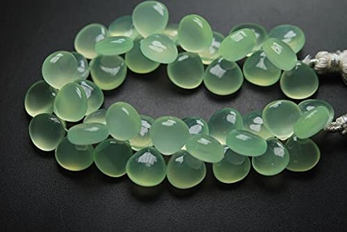 Prehnite chalcédoine cœurs 11mm : perles fines pour bijoux haut de gamme