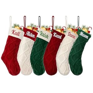 Personalized Christmas Stocking,Custom Name Family Christmas Stocking, 18” Large Knitted Xmas Stocking for Kids,Holiday and Family Stocking for Fireplace Christmas Holiday Party Decoration (1 pcs) Personalized Christmas StockingCustom Name Family Christmas Stocking 18 Large Knitted Xmas Stocking for KidsHoliday and Family Stocking for Fireplace Christmas Holiday Party Decoration 1 pcs