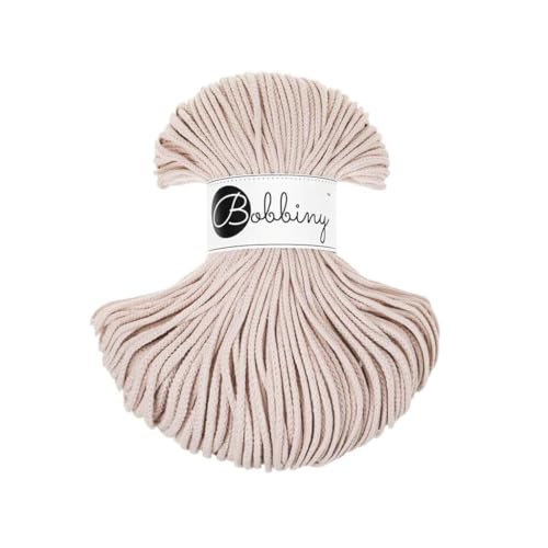 Bobbiny Geflochtene Makramee-Schnur, 3 mm, 100 m, Nude