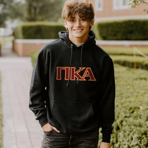 Pi Kappa Alpha Fraternity Greek Hooded Sweatshirt with Sewn On Greek Letters Pike2