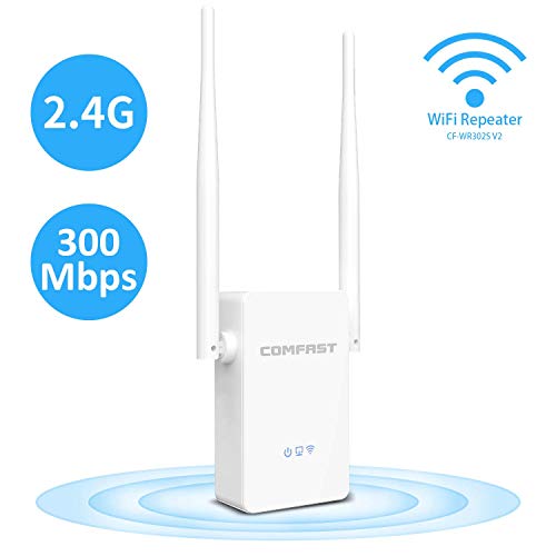 COMFAST WiFi Extender, 300Mbps 2.4GHz Repetidor inalámbrico Amplificador de señal de Largo Alcance Punto de Acceso/Repetidor/Modo de enrutador, Extienda WiFi a Smart Home y Dispositivos Alexa