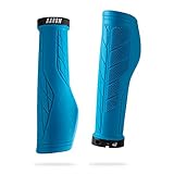 AARON FIT Fahrradgriffe mit Gel Dämpfung | Sportliche Lenkergriffe aus rutschfestem Gummi | Lock-On Lenkergriffe geeigent für E-Bike, Trekkingrad, Mountainbike, Crossbike, Fixie u.v.m. Blau