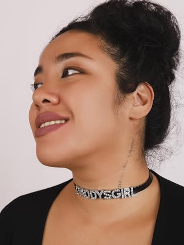 Sacina Gothic Punk Emo Black Choker, Black PU Leather Collar Necklace, Gothic Goth Necklace, Halloween Christmas Jewelry Gift for Women3