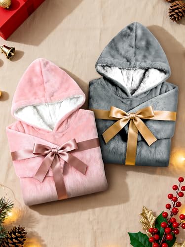 C hello cloud Reversible Sherpa Wearable Blanket Hoodie — view 6