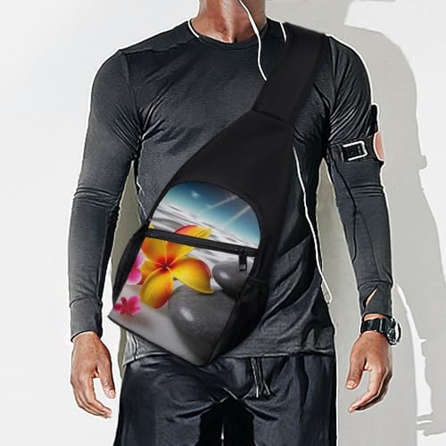 Mochila tipo bandolera deportiva Tropical Flower y Zen Stone miniatura 7